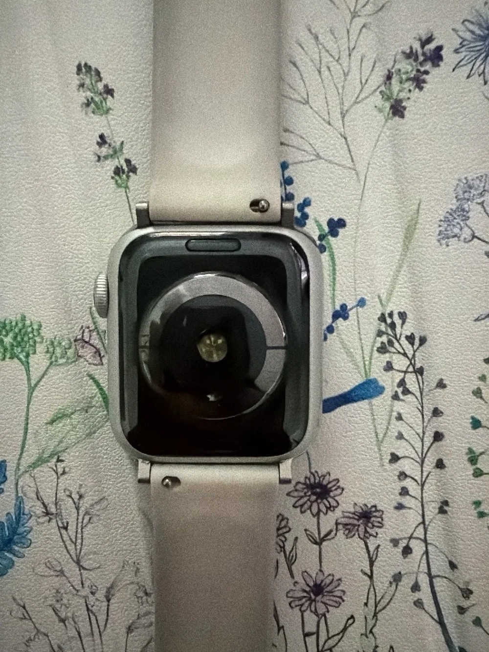 Apple Watch with Pink Woven and Gray Silicone Sport Bands